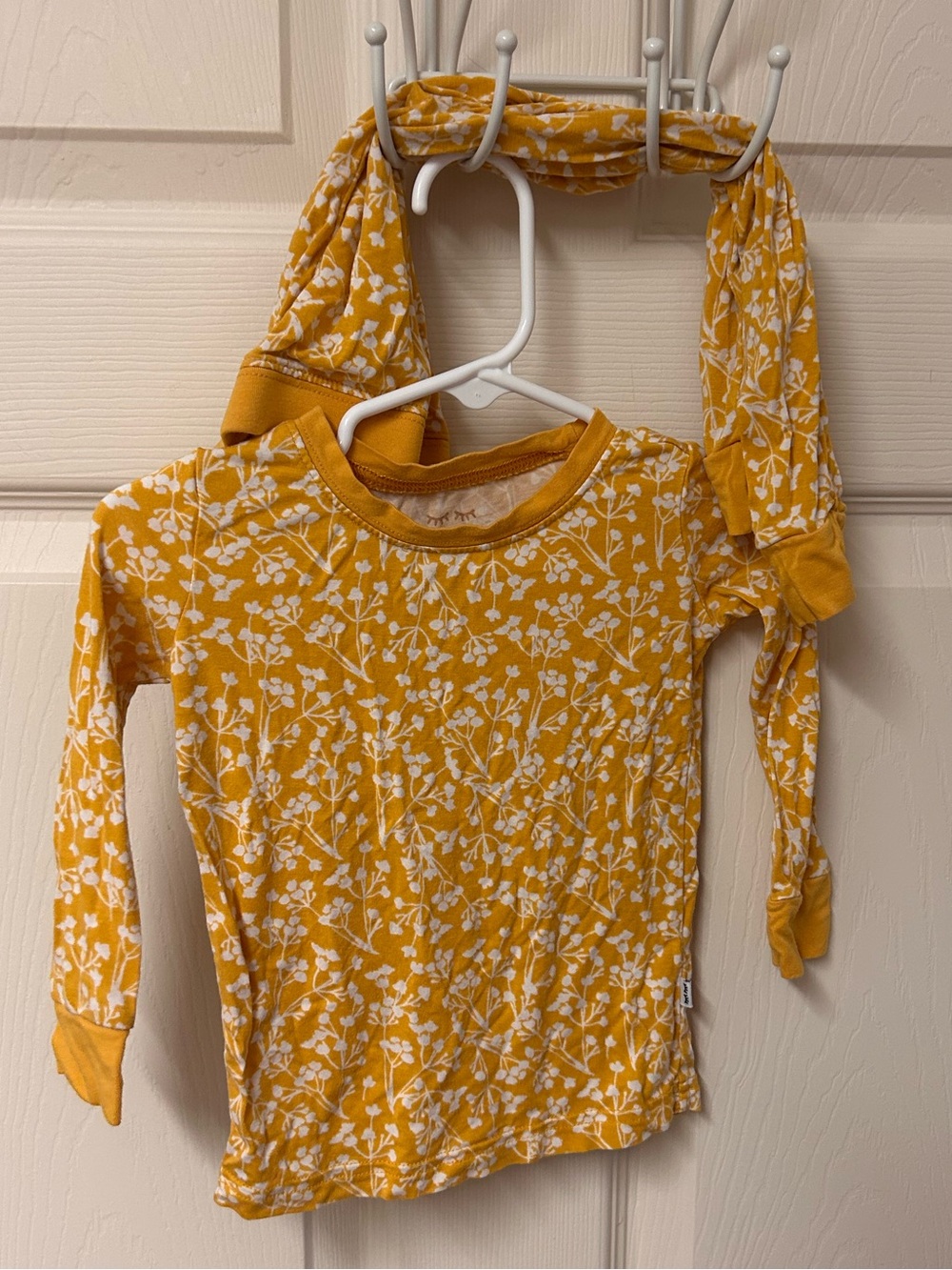 Little Sleepies yellow floral two piece set